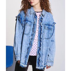 ブラウス シャツ FRILL DENIM SHIRT レディース