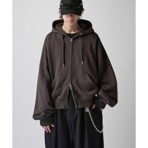 パーカー 「Neucon」VOLUME DOUBLE ZIP HOODIE / ボリュームダブルジップスウェットパーカー / セットアップ対応 メンズ
