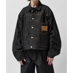 デニムジャケット gジャン 「Neucon」FRONT PATCH SHORT DENIM JACKET / フロントパッチワイドショートデニムジャケット / セットアップ対応 メンズ