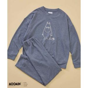 パジャマ ルームウェア 「綿100%」MOOMIN × une nana cool やわらかガーゼ裏毛長袖パジャマ レディース