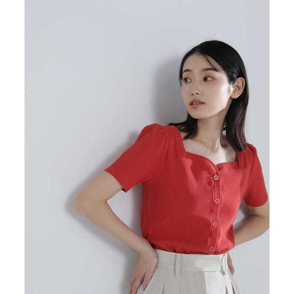 「NATURAL BEAUTY BASIC」 カーディガン FREE レッド レディース