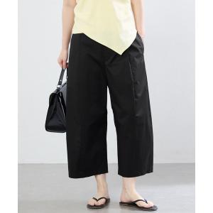 ワイドパンツ スラックス パンツ オーガニックコットンミックスバレルパンツ レディース