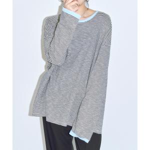 tシャツ 「追加3」「THE MOOD」スラブボーダーロングTシャツ レディース