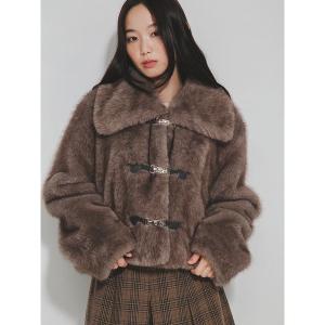 コート アウター ビッグカラーエコファーショートコート レディース