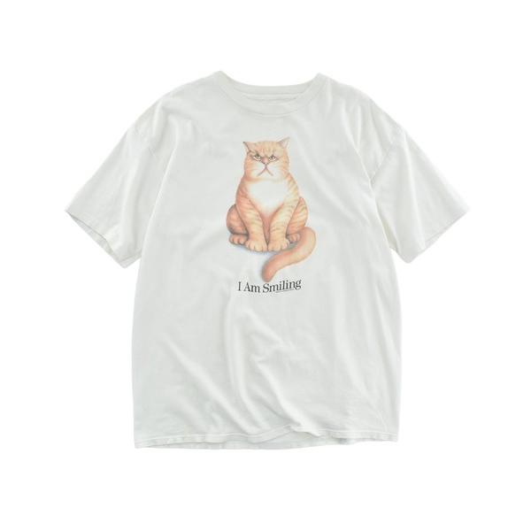 tシャツ 「USED」90’s “I am smiling” Cat アニマルTシャツ メンズ レデ...