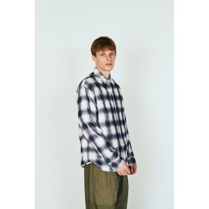 シャツ TOWNCRAFT / タウンクラフト PRINTED COTTON NEL OMBRE CHECK SHIRT プリンテッド コットンネル オンブレチェック シャツ メンズ レディース