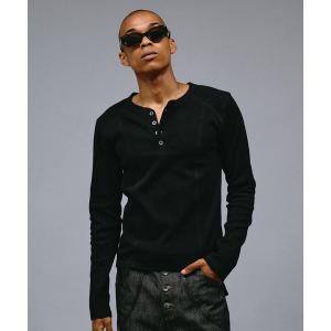 ヘンリーネック tシャツ Slim Fit Rib Henry neck LS T-shirt/スリムフィットリブヘンリーネックロングスリーブTシャツ メンズ レディース