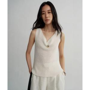 タンクトップ ノースリーブ ドレープニット タンクトップ レディース