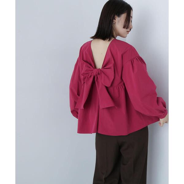 「NATURAL BEAUTY BASIC」 長袖ブラウス MEDIUM マジェンタ レディース
