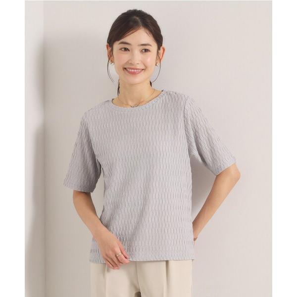 tシャツ 半袖 シャーリングジャカードTシャツ レディース