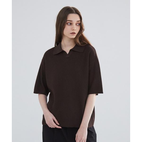 「LUENNA」 半袖ポロシャツ S ブラウン メンズ