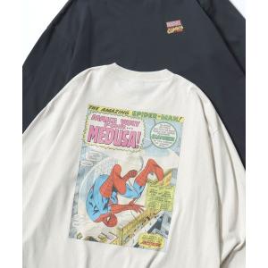 tシャツ MARVEL/マーベル DC/ディーシー アメコミ オーバーサイズ ピグメント風 ヴィンテージ加工 ロゴ ワンポイント 袖/フロント/バックプリント 長袖Tシ…