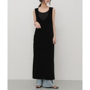 ワンピース Uネックベロアワンピース