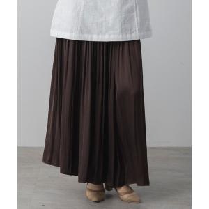 ロング スカート エアリープリーツフレアスカート