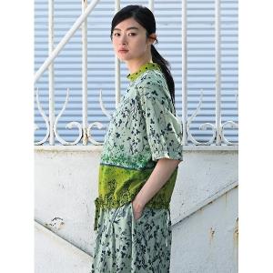 ブラウス シャツ コットンレーヨンローン　ボタニカルシャドープリントブラウス レディース