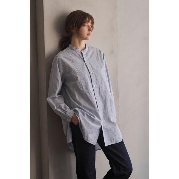 ブラウス シャツ INDIA INDUSTRY | コットン バンドカラーブザムチュニックシャツ S...