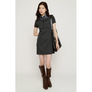 ワンピース 半袖 DOCKING HENRY CUT S/OP ドッキングヘンリーカットショートワンピース 夏服 秋服
