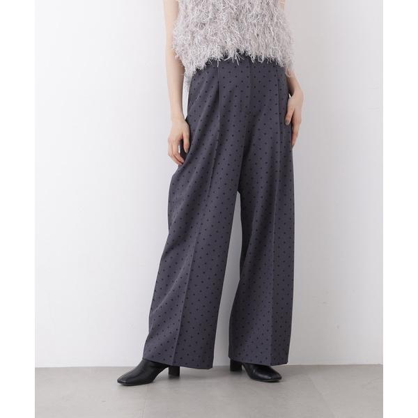 ワイドパンツ パンツ ドットプリントパンツ レディース