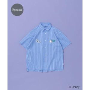 シャツ 半袖 別注/Disney/ストライプシャツ メンズ