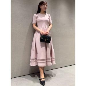 ワンピース 半袖 ネックリボンホールガーメントワンピース