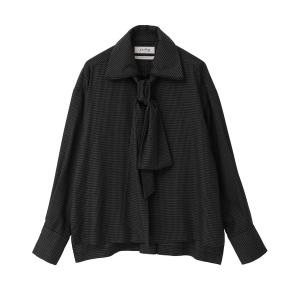 ブラウス シャツ 「l’heritage martinique/レリタージュ マルティニーク」ハーフジップボウタイシャツ（セットアップ可） レディース