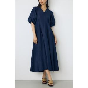 ワンピース 半袖 「身長/骨格別着用画像あり」パフスリーブフレアワンピース　春服　夏服　秋服　半袖　低身長さんも　ロングワンピース