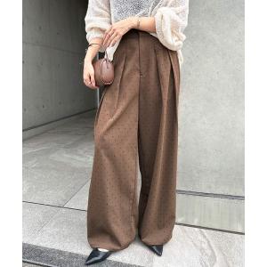 ワイドパンツ パンツ 2タックロングワイドパンツ「無地/ドット」 レディース