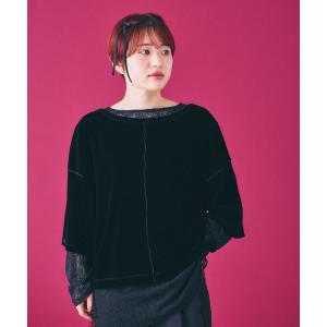 tシャツ シアーベロア2WAY6分袖プルオーバー　839453 レディース