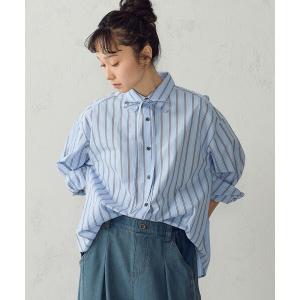 ブラウス シャツ リボン付き ストライプシャツ レディース
