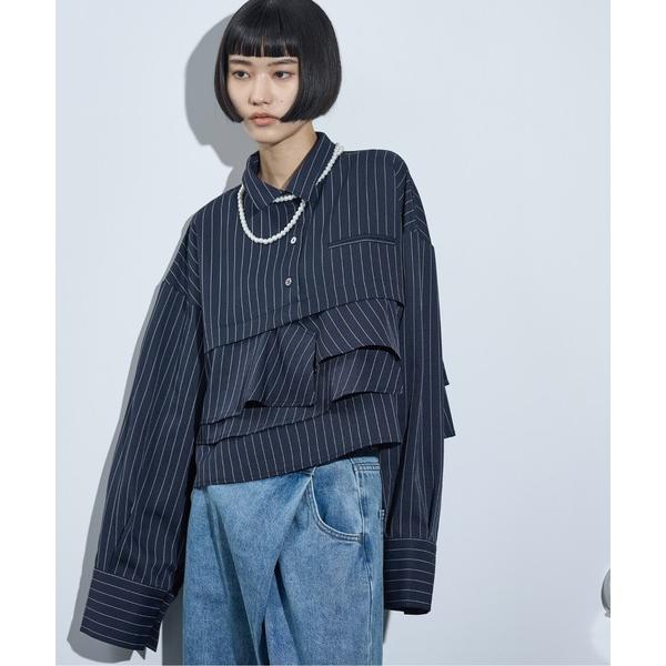 「THE YOn」 長袖シャツ FREE ネイビー レディース