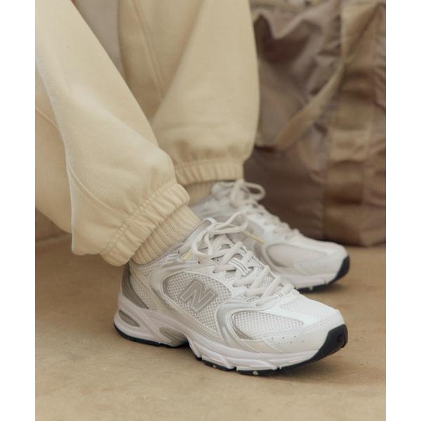 「New Balance」 ローカットスニーカー 27.5cm ホワイト×シルバー レディース