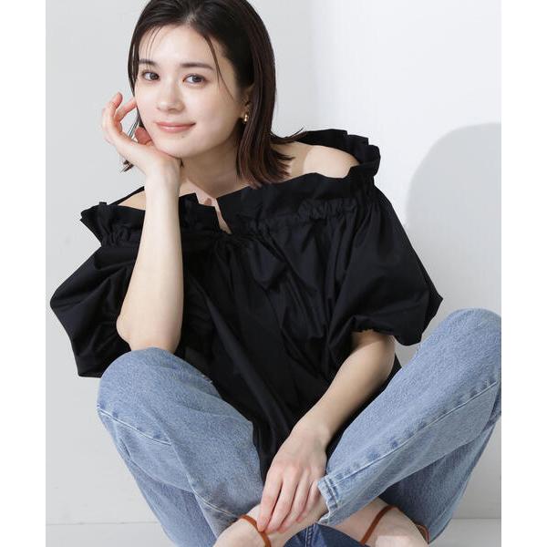 「NATURAL BEAUTY BASIC」 半袖ブラウス MEDIUM ブラック レディース