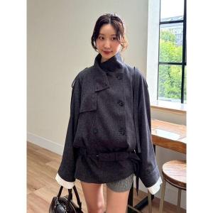 トレンチコート コート ファンネルネック2wayトレンチコート レディース