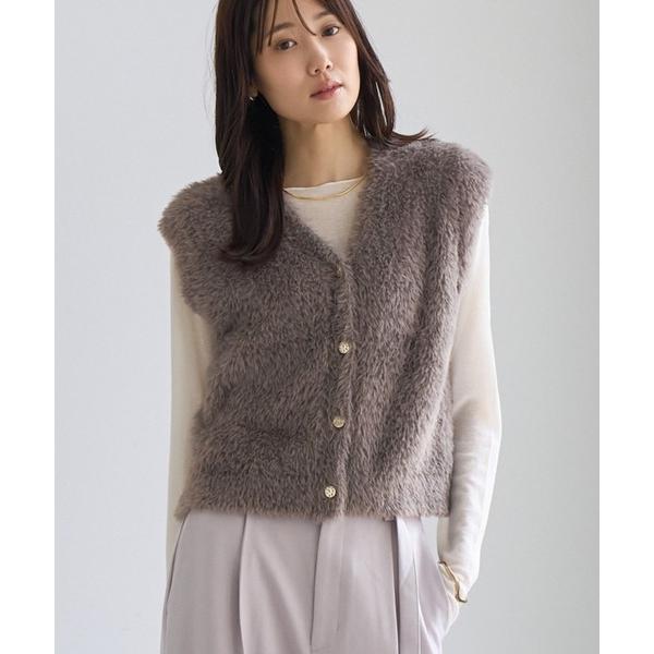 ベスト ジレ ラメフェザーベスト/リンクコーデ レディース