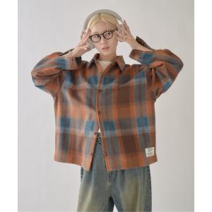 ブラウス シャツ 「DISCUS」別注シャギーチェックオーバーシャツジャケット レディース メンズ