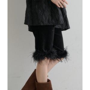 ハーフパンツ パンツ 短パン 「WEB先行/ファー取り外し可能」ファーバイカー レディース