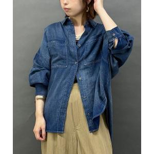 ブラウス シャツ シアーデニムオーバーシャツ レディース