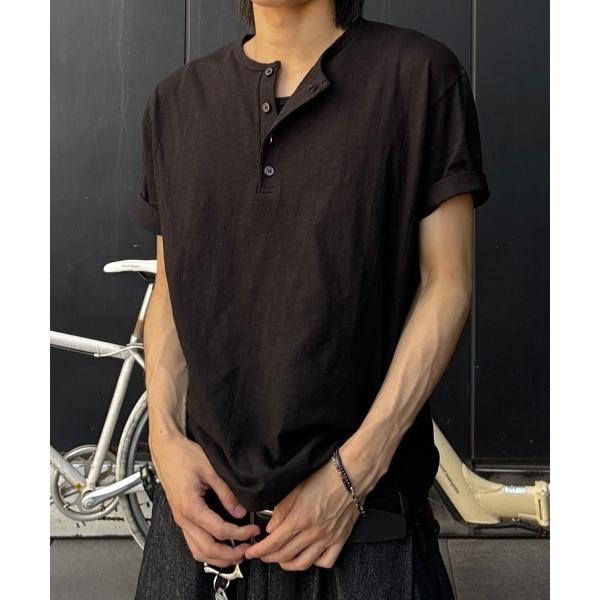 ヘンリーネック tシャツ 「youll」basic henley neck tee (2color)...