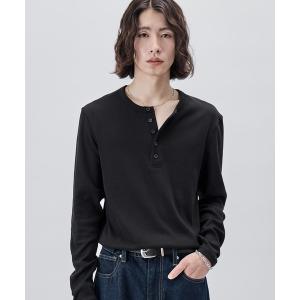 tシャツ Compact rib henley LS T-shirt / コンパクトリブヘンリーロングスリーブTシャツ メンズ レディース