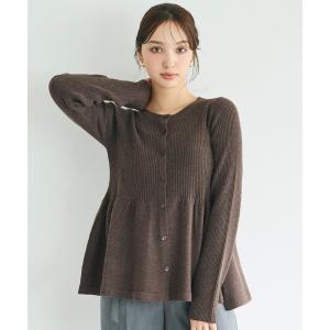 カーディガン リッチニットリブ長袖ペプラムカーディガン レディース｜ZOZOTOWN Yahoo!店