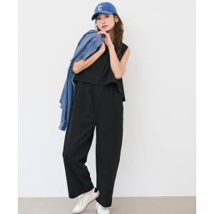 オールインワン 「西山茉希様着用」＼接触冷感・シワになりにくい／ノースリーブオールインワン レディース