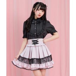 スカート 透かしレース切替スカート