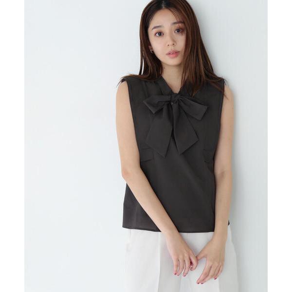 「NATURAL BEAUTY BASIC」 ノースリーブブラウス MEDIUM チャコールグレー ...