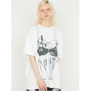 tシャツ 半袖 「ご好評につき追加生産決定」Bra Printed Big T-shirt/ブラプリント ビッグTシャツ レディース