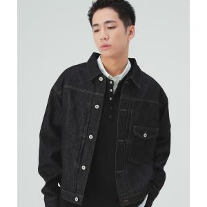 デニムジャケット gジャン デニムライク リラックスフィット ジャケット メンズ