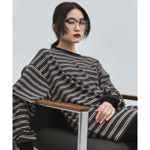 tシャツ マルチボーダーオーバーロンTee レディース