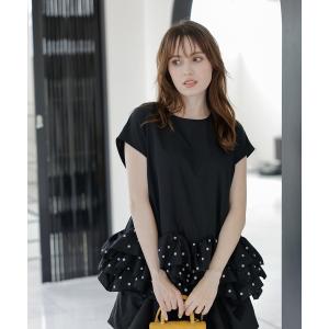 tシャツ ティアードフリルトップス レディース