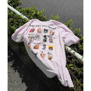 tシャツ 半袖 たくさんネコミーム 胸元ワンポイントロゴ刺繍Tシャツ「UNISEX ITEM」 レディース メンズ