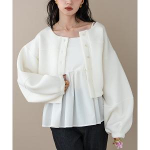カーディガン シェルボタン ダンボールカーデ レディース