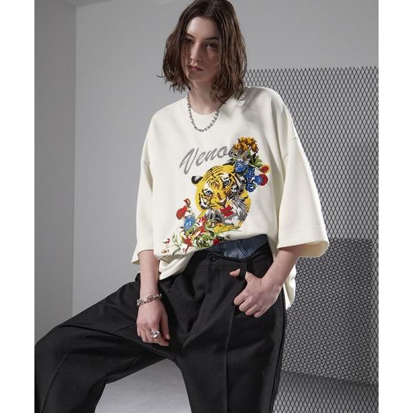 「ENDER PRODUCTS」 7分袖Tシャツ M オフホワイト メンズ